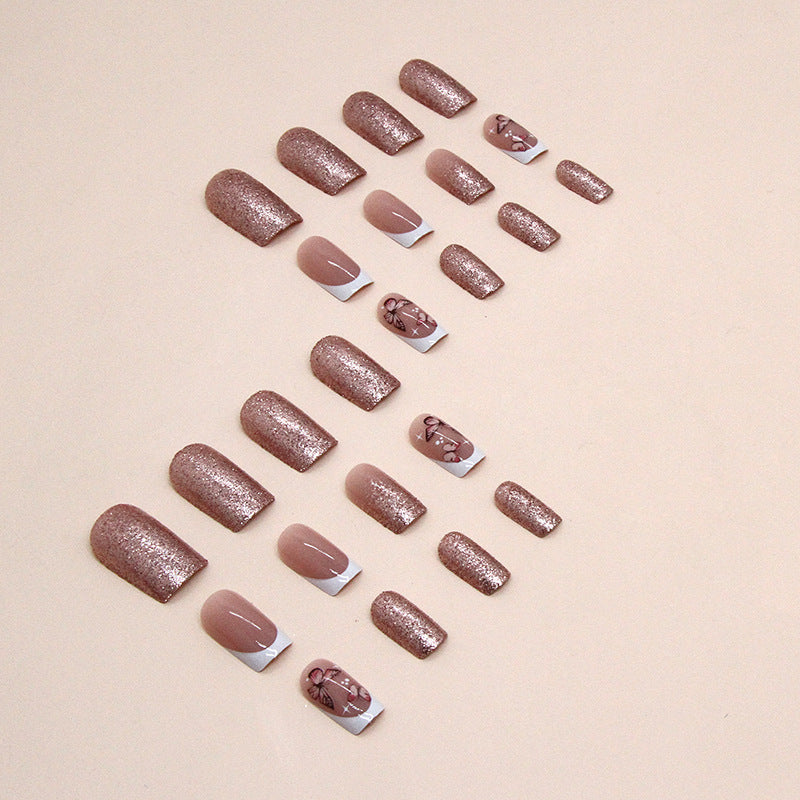 Decorative Butterfly and Glitter Nail Art Bowlift