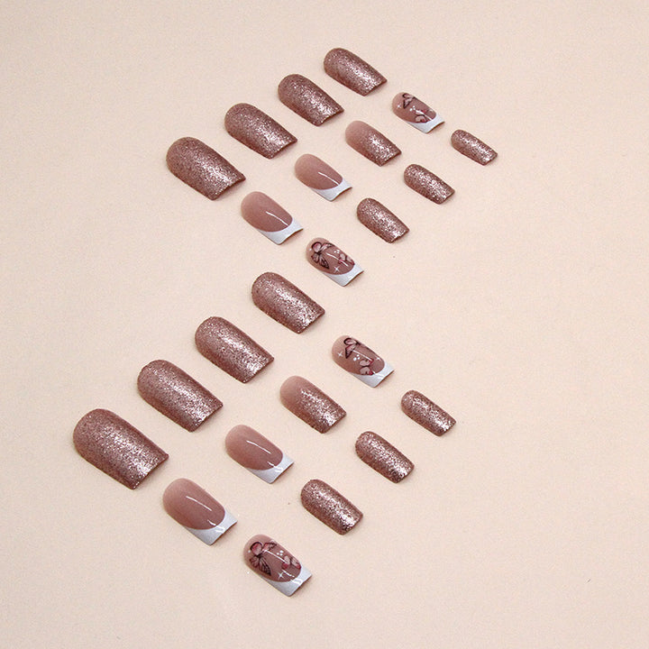Decorative Butterfly and Glitter Nail Art Bowlift