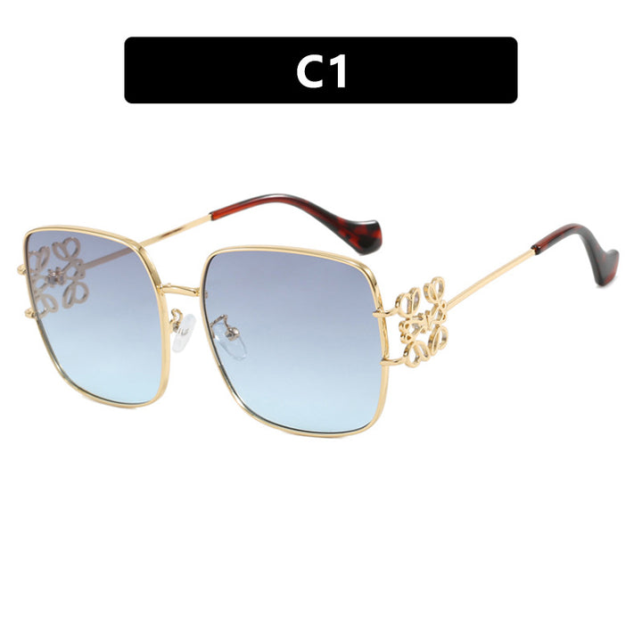 Ladies square sunglasses with delicate design and luxurious metal frame Bowlift