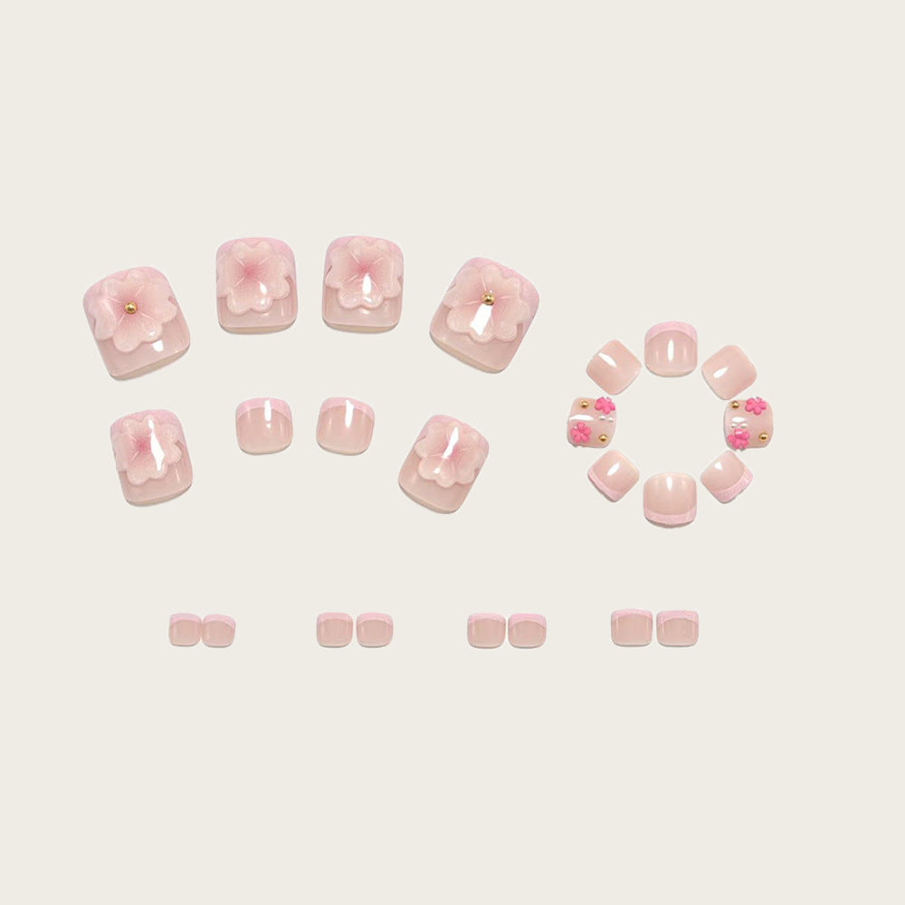 Artful toenail decorations with blooming accents Bowlift