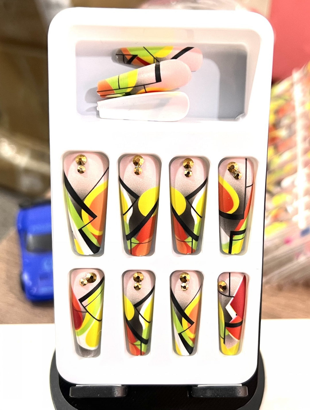 Creative artificial nails in modern 3D design Bowlift