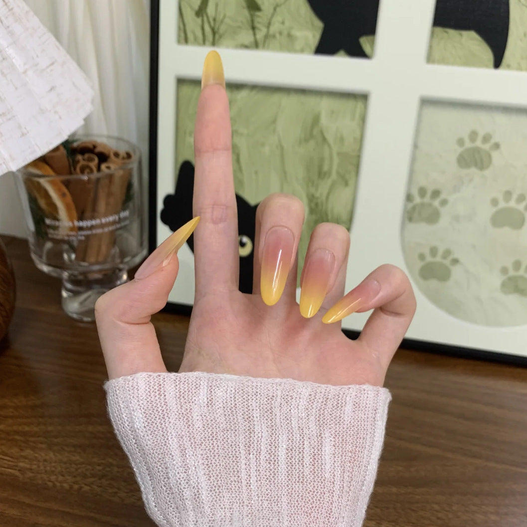 Gradient Stiletto Press-On Nails Bowlift
