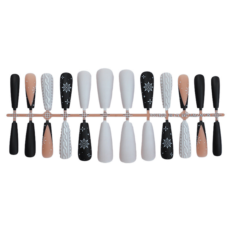 Acrylic nail set with stylish geometric design Bowlift