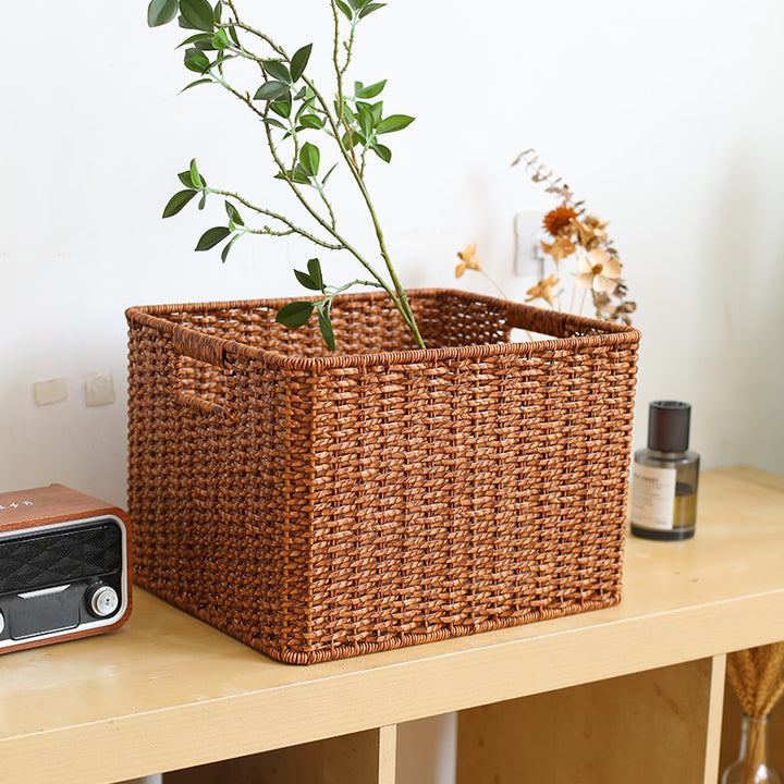 Unisex Braided Storage Basket with Practical Handles Bowlift