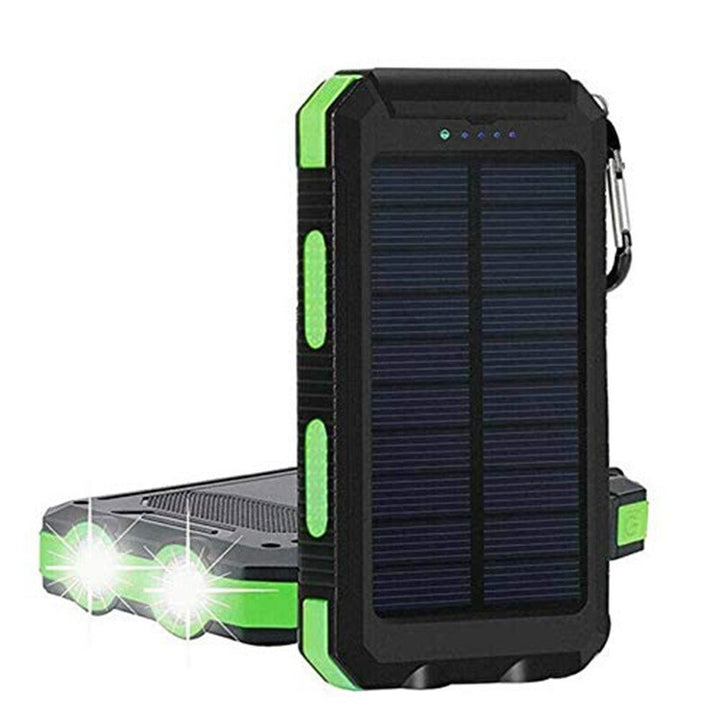 Solar-powered power bank with robust case and integrated LED lighting Bowlift