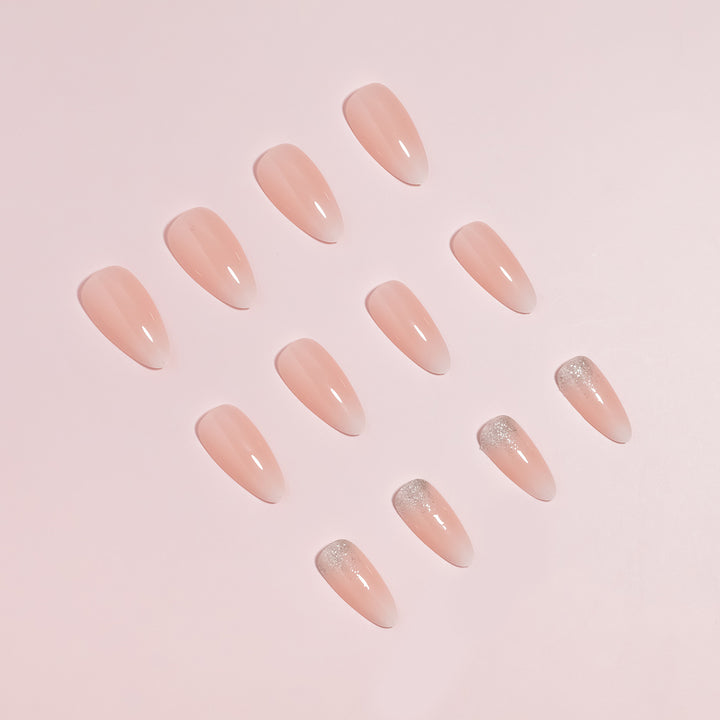 Premium Glossy Almond-Shaped Press-On Nail Tips Set Bowlift
