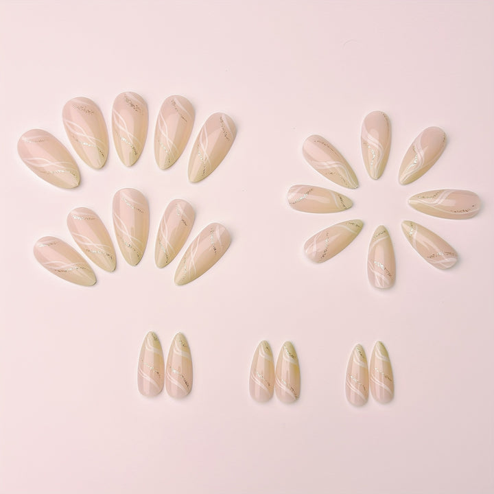 Elegant artificial nails with glitter accents Bowlift