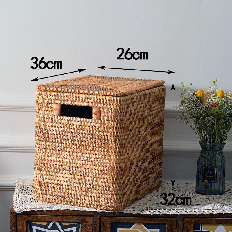 Women rectangular rattan storage basket Bowlift