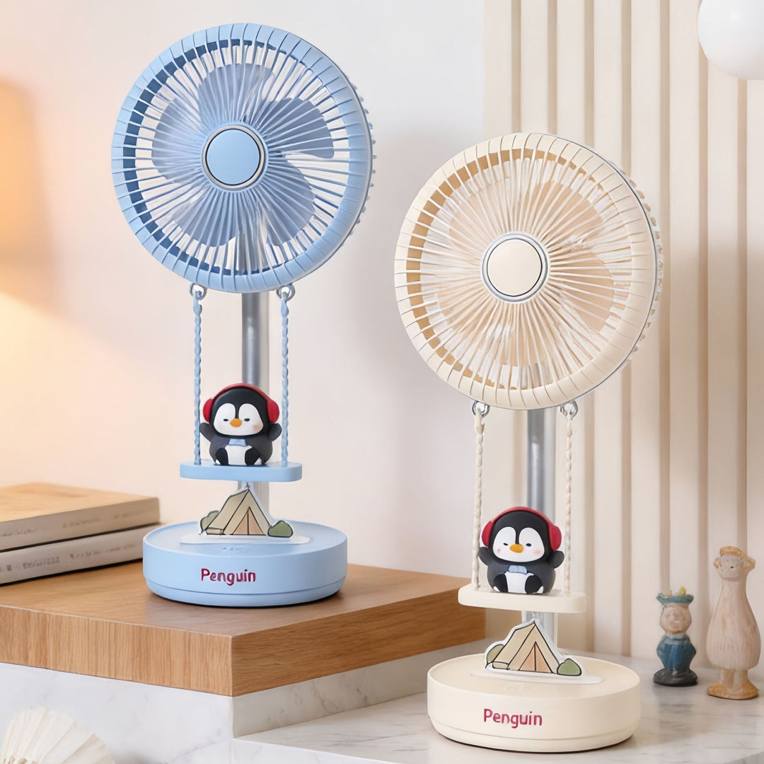 Ladies portable table fan with cute penguin design Bowlift