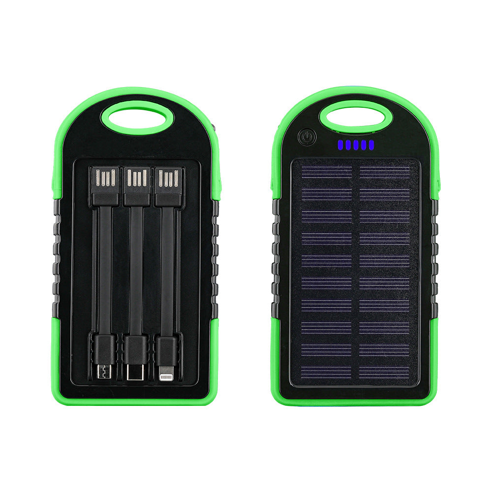 Portable Solar Power Bank with Integrated Cable Management and Fast Charging Function Bowlift