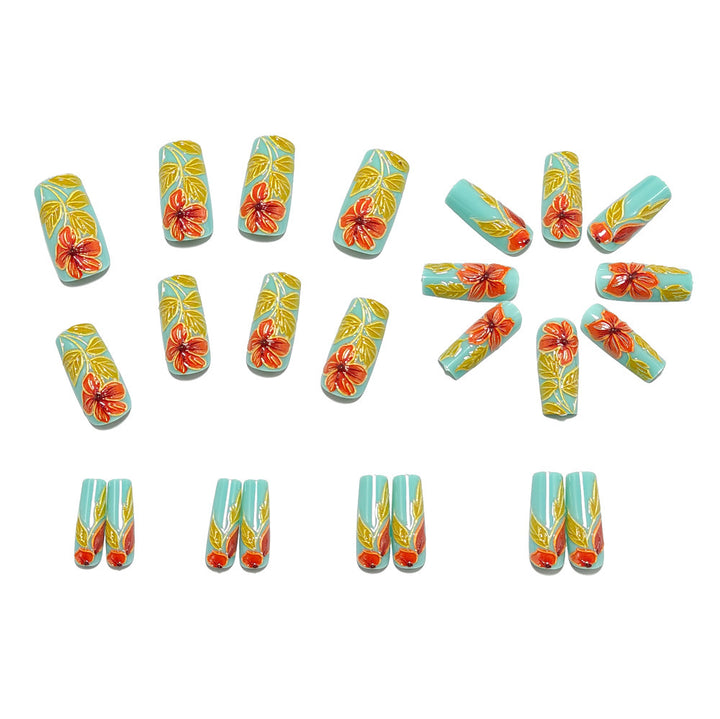 Artificial nails with elaborate 3D flower applications Bowlift