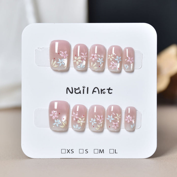 Floral Art Press-On Nail Extensions Bowlift