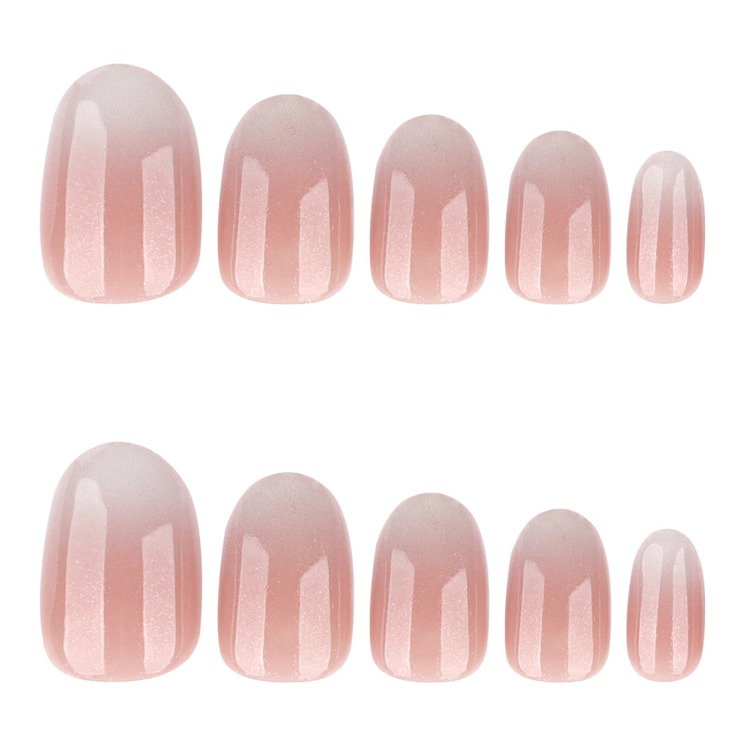 Luxurious nail extensions with elegant glitter ombre coating Bowlift