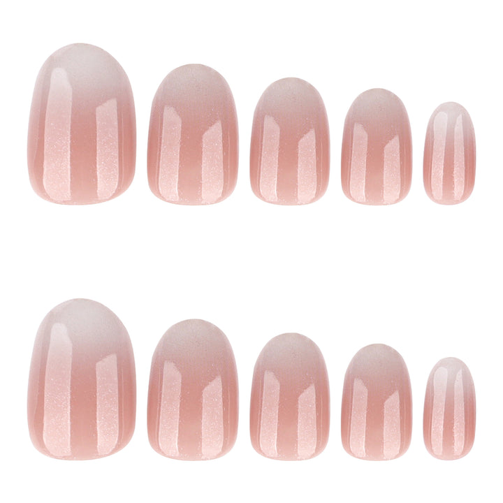 Luxurious nail extensions with elegant glitter ombre coating Bowlift