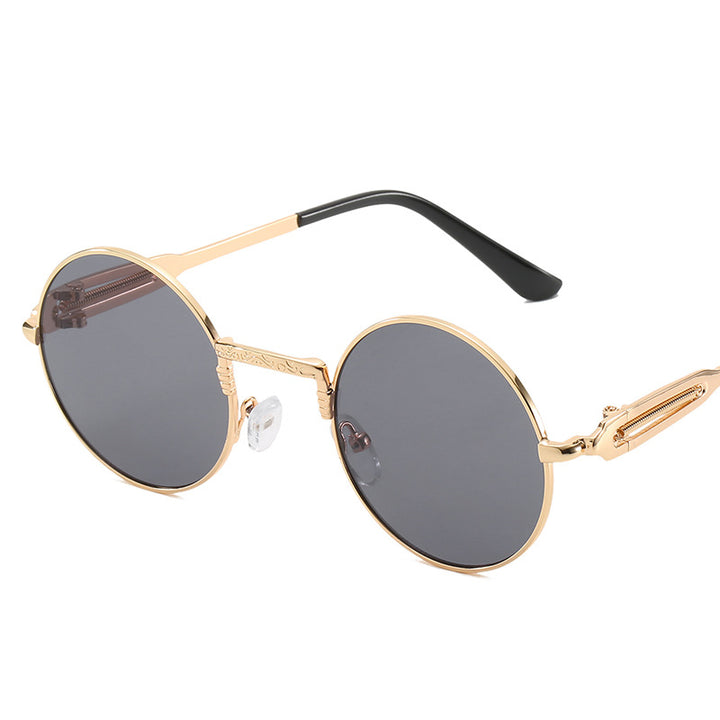 Women's round fashionable sunglasses with fine metal frame Bowlift