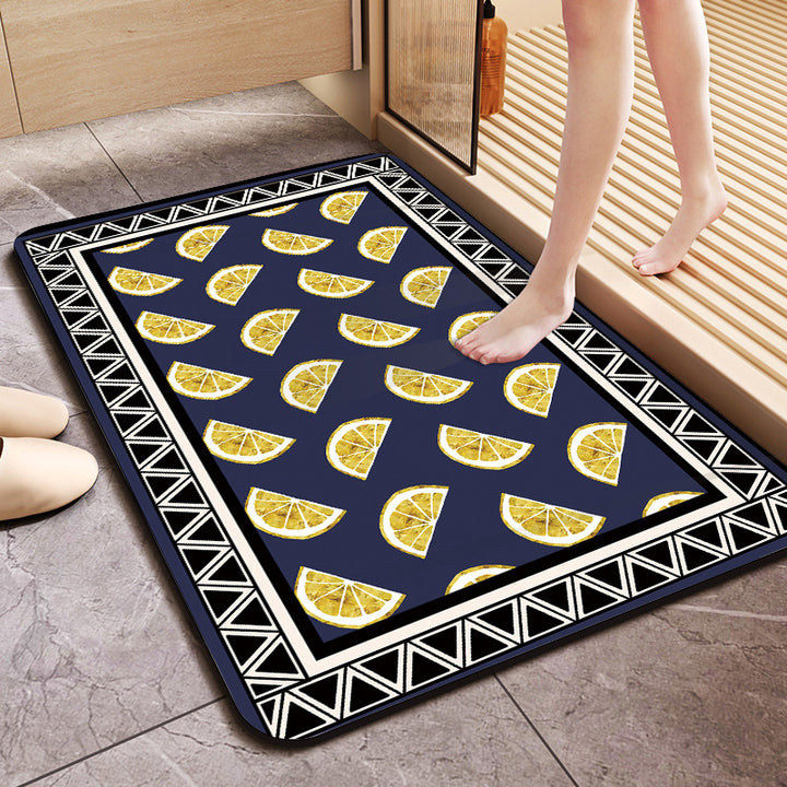 Textured Geometric Bath Mat Bowlift