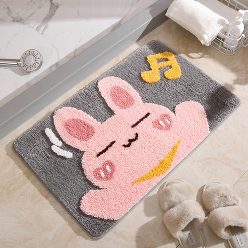 Playful Bunny-Themed Bath Mat
