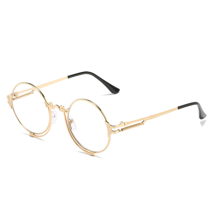 Women's stylish round metal sunglasses with artistic designs Bowlift