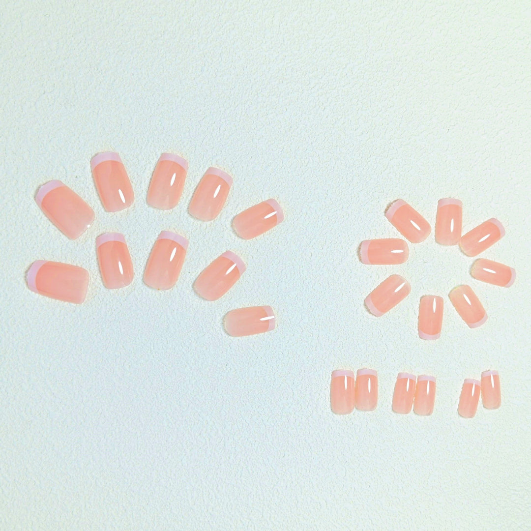 Elegant French Tip Press-On Nails Set Bowlift
