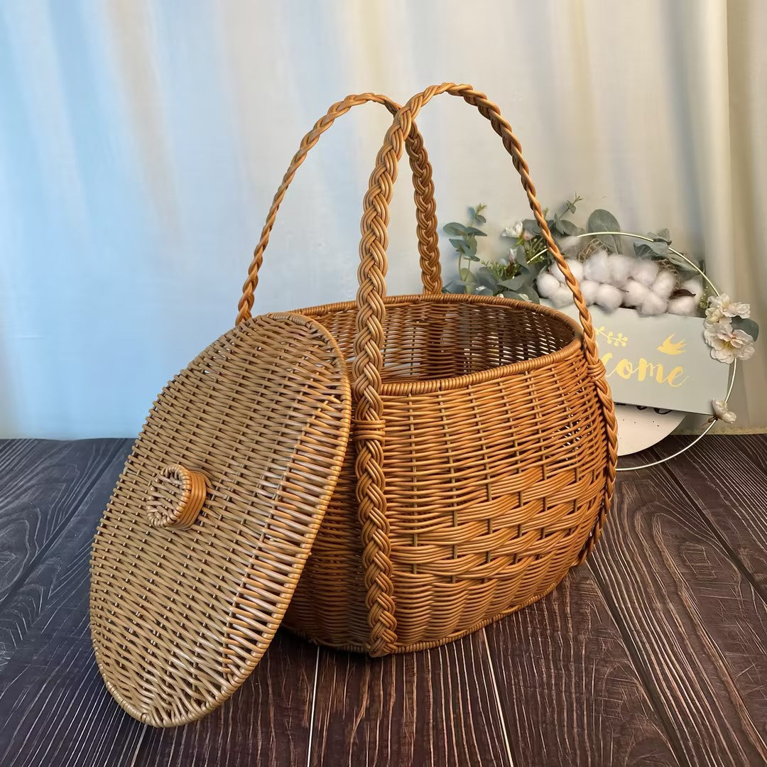 Handcrafted Woven Storage Basket Bowlift