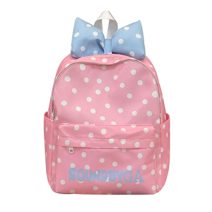 Girls Polka Dot Bow-Detail Backpack Bowlift