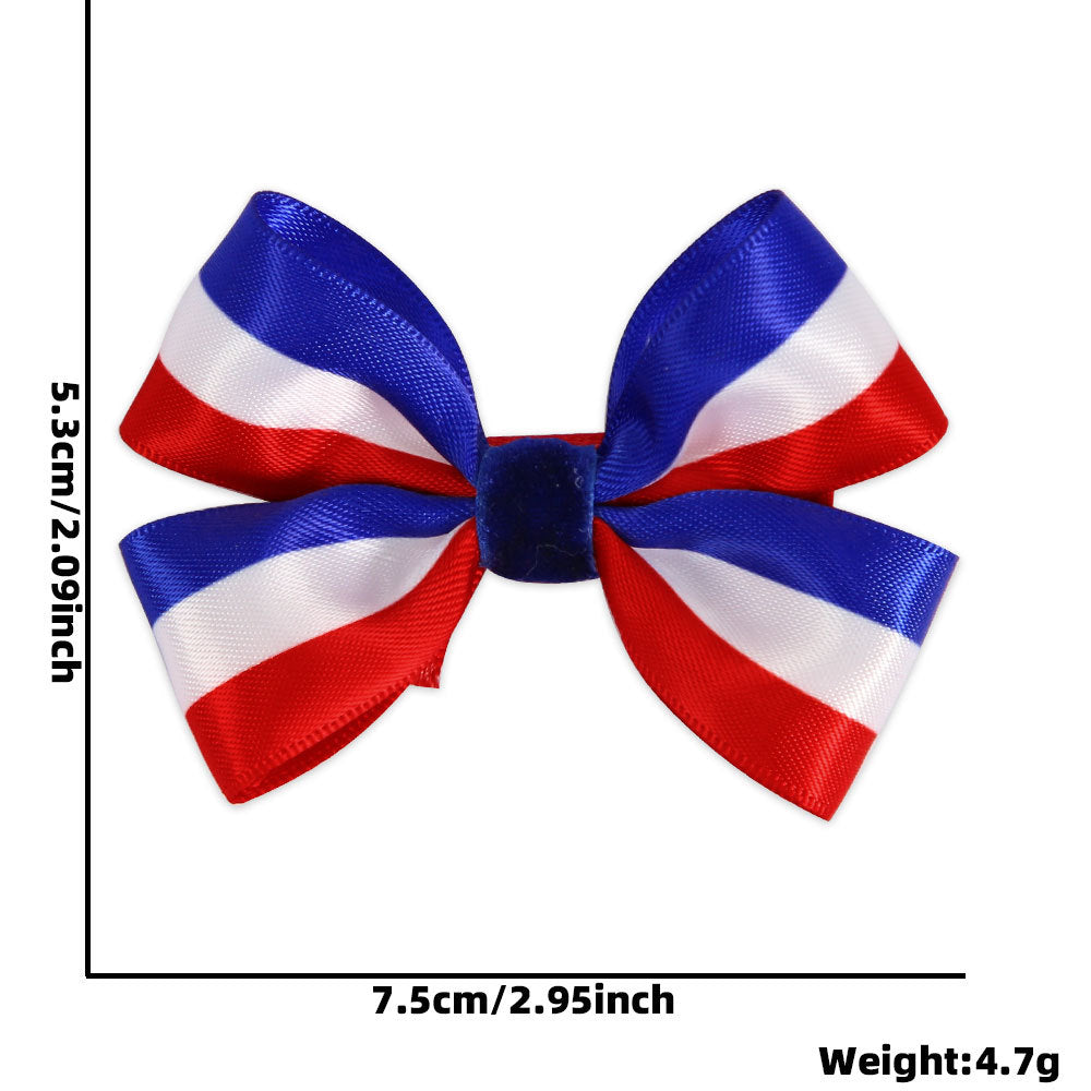 Women's Independence Day mini grosgrain ribbon hair bow with alligator clip Bowlift