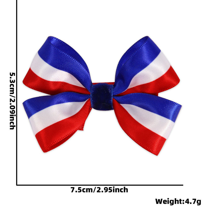 Ladies small pleated hair bow made of grosgrain ribbon with medium knot and mini alligator clip Bowlift