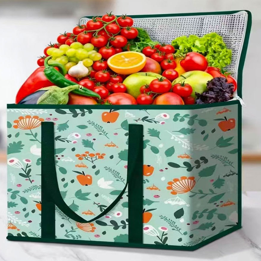 Insulated shopping bag with large volume Bowlift