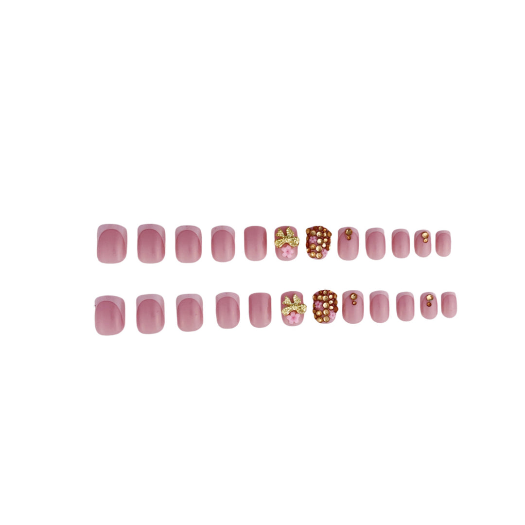 Glamorous Rhinestone and Floral Nail Art Bowlift