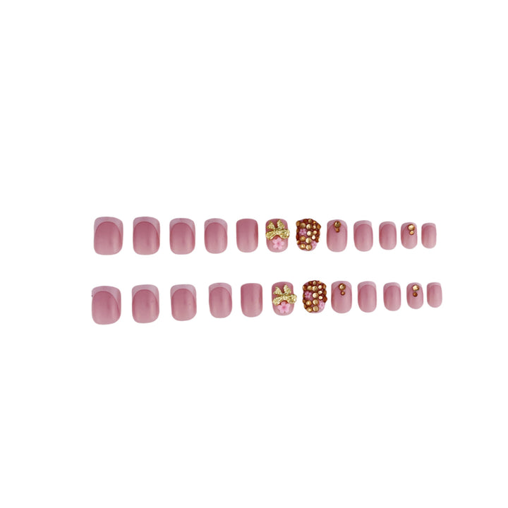 Glamorous Rhinestone and Floral Nail Art Bowlift