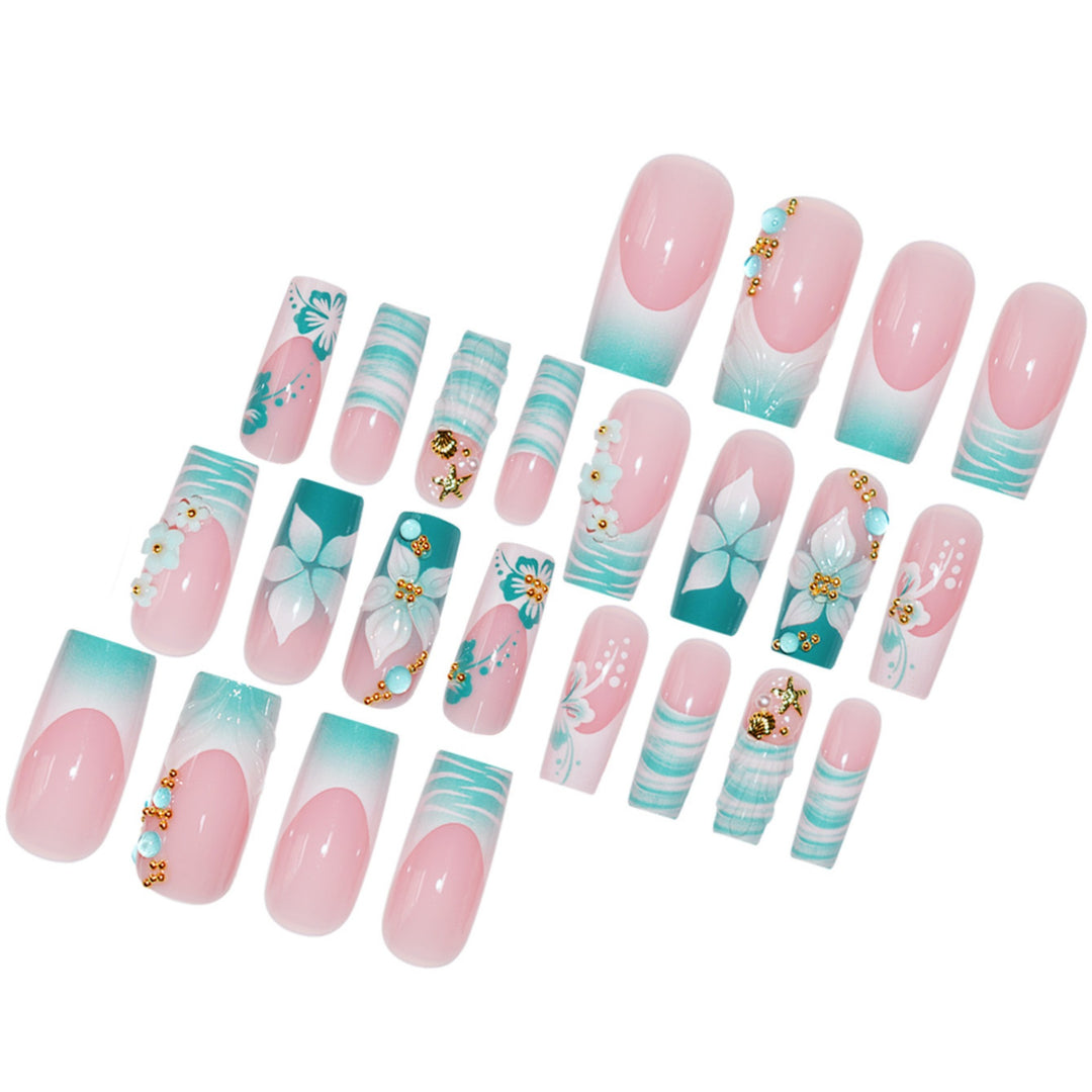 Decorative Floral Pattern Press-On Nails Bowlift