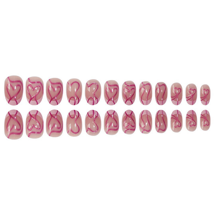 Artistic Heart Design Press-On Nails Bowlift