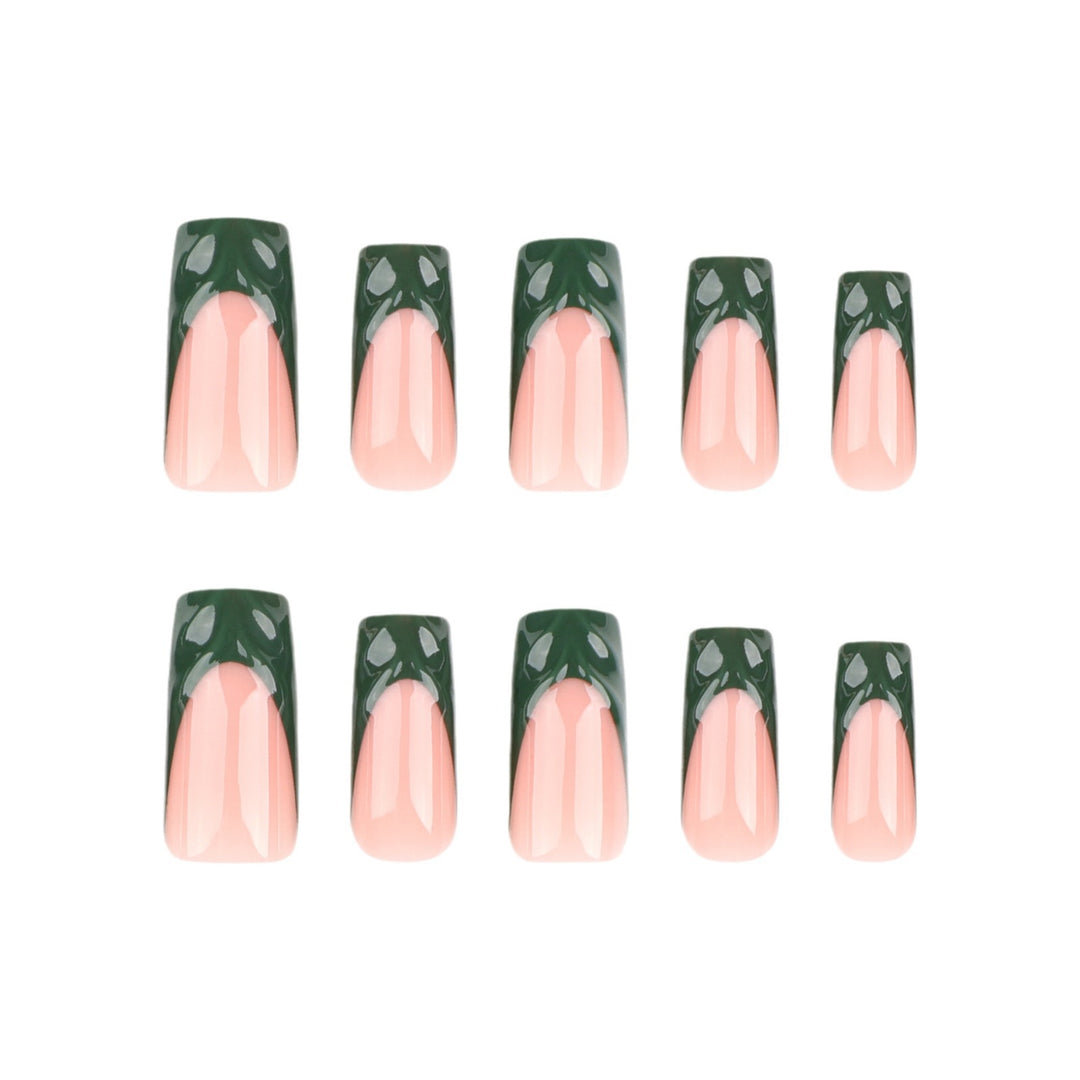 Artful Nail Art with Green Accents Bowlift