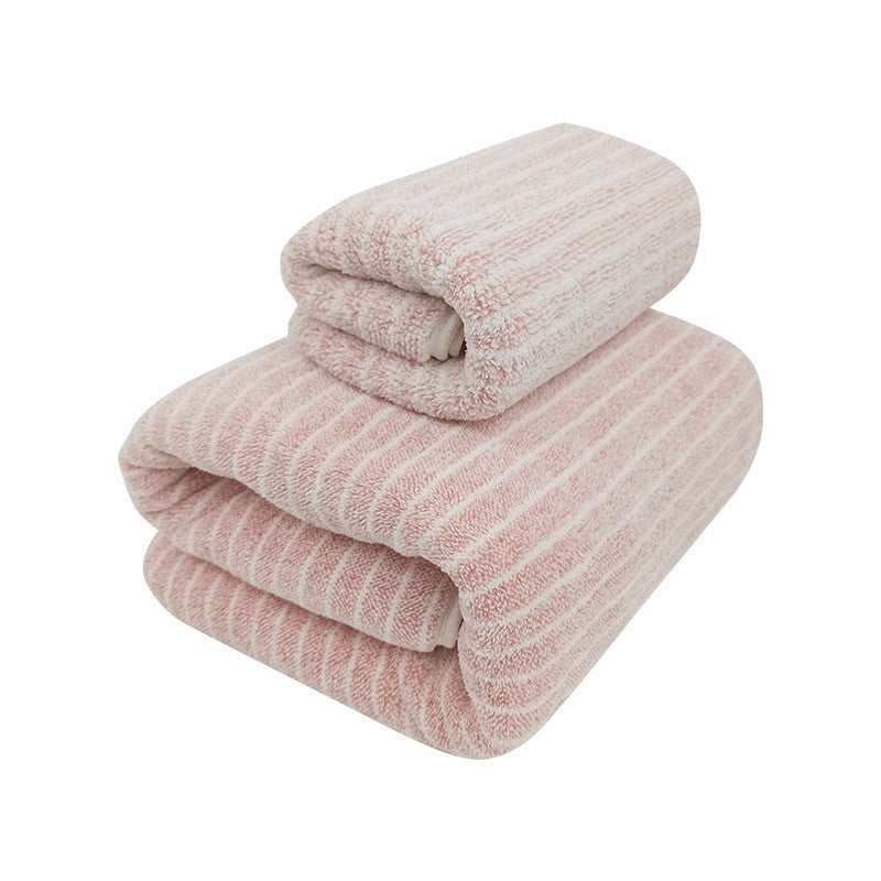 Terry Towel Set With Luxurious Striped Pattern Bowlift