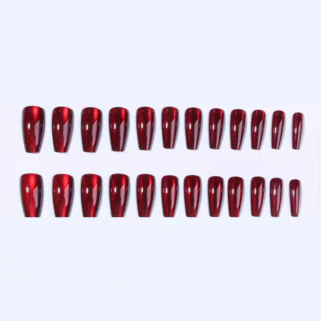 High-Gloss Almond-Shaped Press-On Nail Set Bowlift
