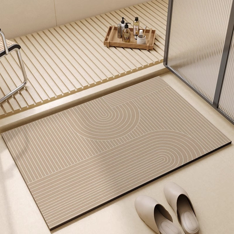 Geometric Design Bath Rug Bowlift