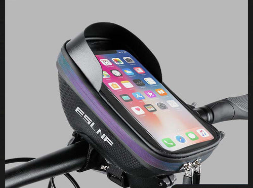 hard shell waterproof handlebar phone bag with touchscreen mount Bowlift