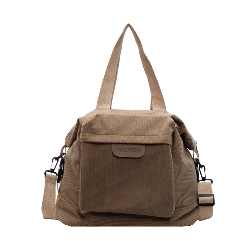 Corduroy Casual Shoulder Tote Bag Bowlift
