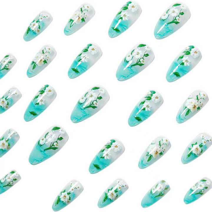 Elegant Artificial Nails in Floral Design Bowlift