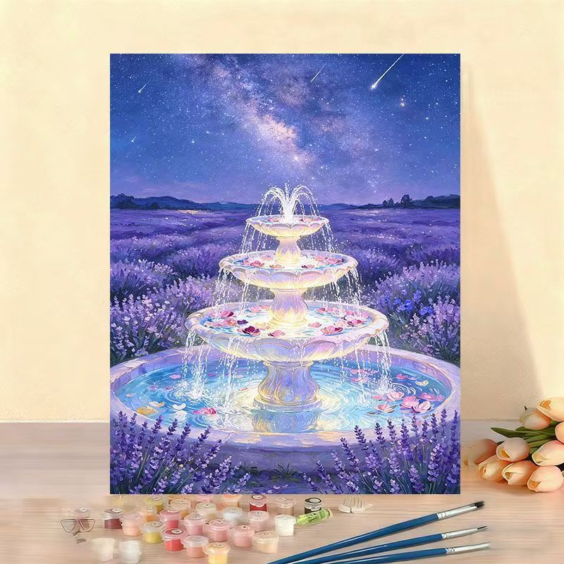 DIY Watercolor Fountain Paint by Numbers Kit Bowlift