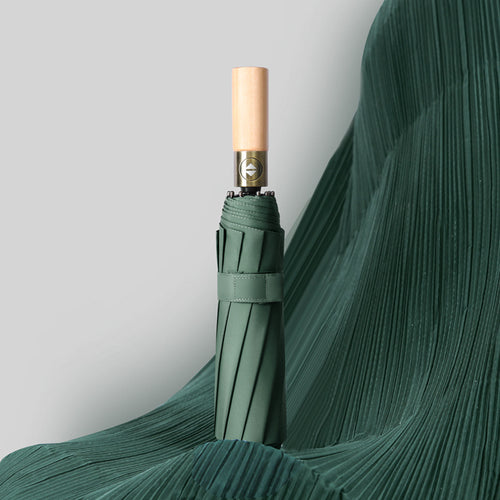 Ladies elegant folding umbrella with ergonomic wooden handle Bowlift