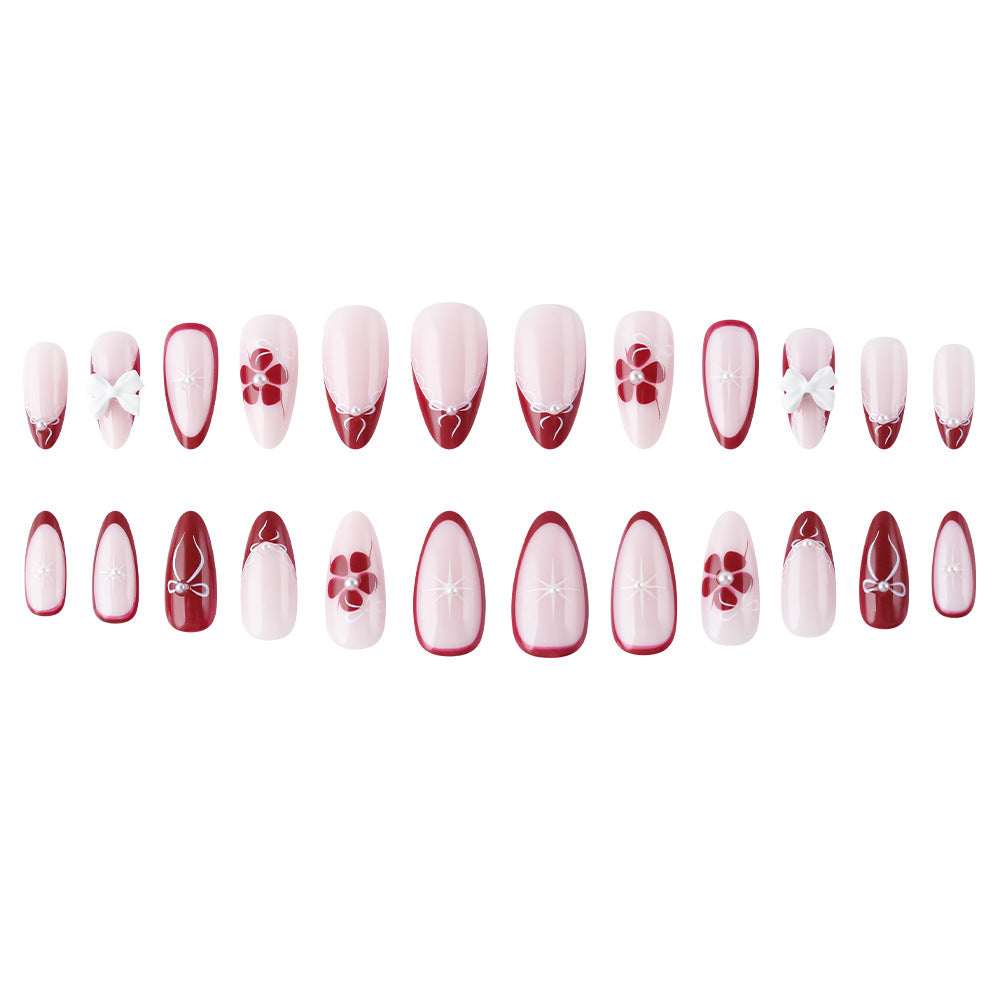 Artistic 3D Floral Press-On Nails Bowlift