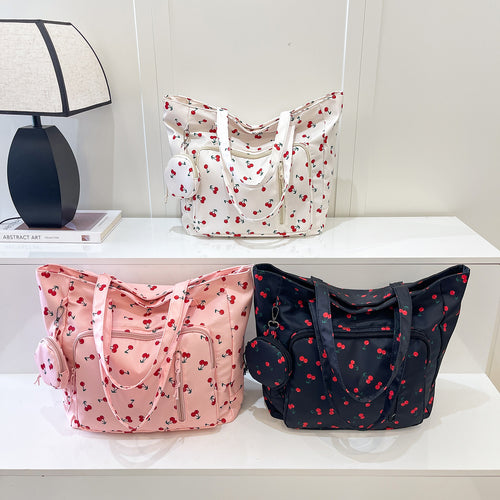 Functional Floral Print Tote Bag Bowlift