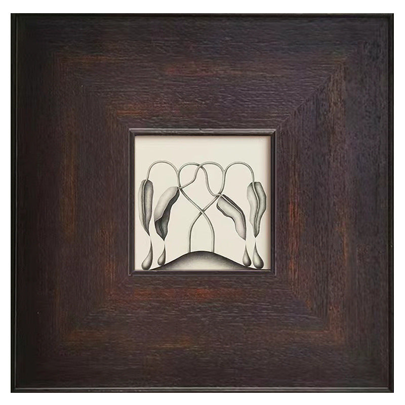 Framed Abstract Ink Artwork
