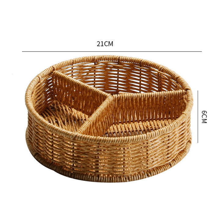 Multi-Sectional Woven Storage Basket Bowlift