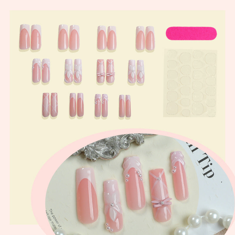 Artificial nail sets with elegant floral accents Bowlift