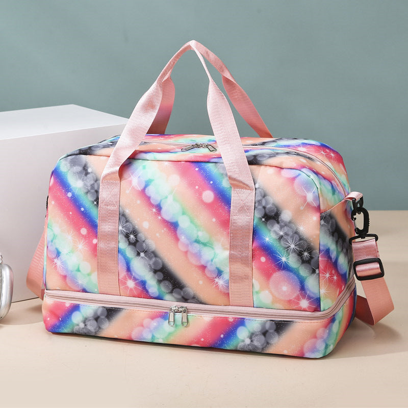 Leisure travel bag with colorful design and multiple compartments Bowlift
