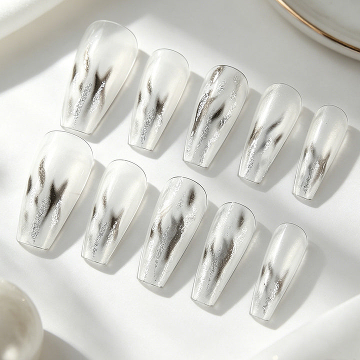 Elegant Metallic Finish Press-On Nails Bowlift