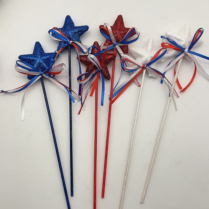 Unisex nan glittering star stick decorative plug with bows and stick made of wood Bowlift