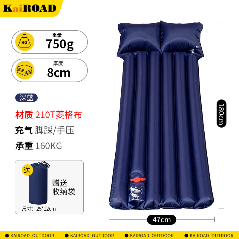 Air mattress with integrated pillow Bowlift